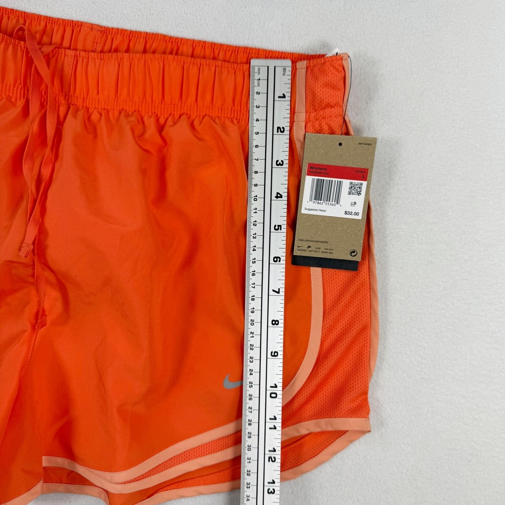 Nike Tempo Women Brief-Lined Running Short Size L Turf Orange Midrise HM6096-842 - Picture 7 of 8